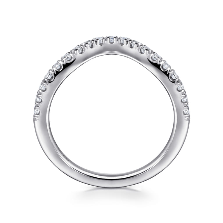 14K White Gold Diamond Matching Wedding Band - 0.34 ct - Shot 2