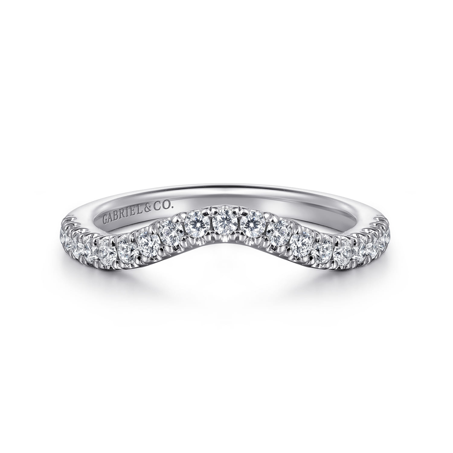 14K White Gold Diamond Matching Wedding Band - 0.34 ct - Shot 1
