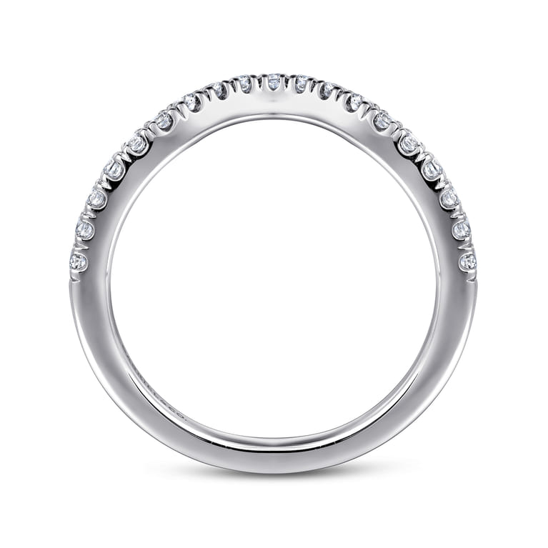 14K White Gold Diamond Matching Wedding Band - 0.34 ct - Shot 2