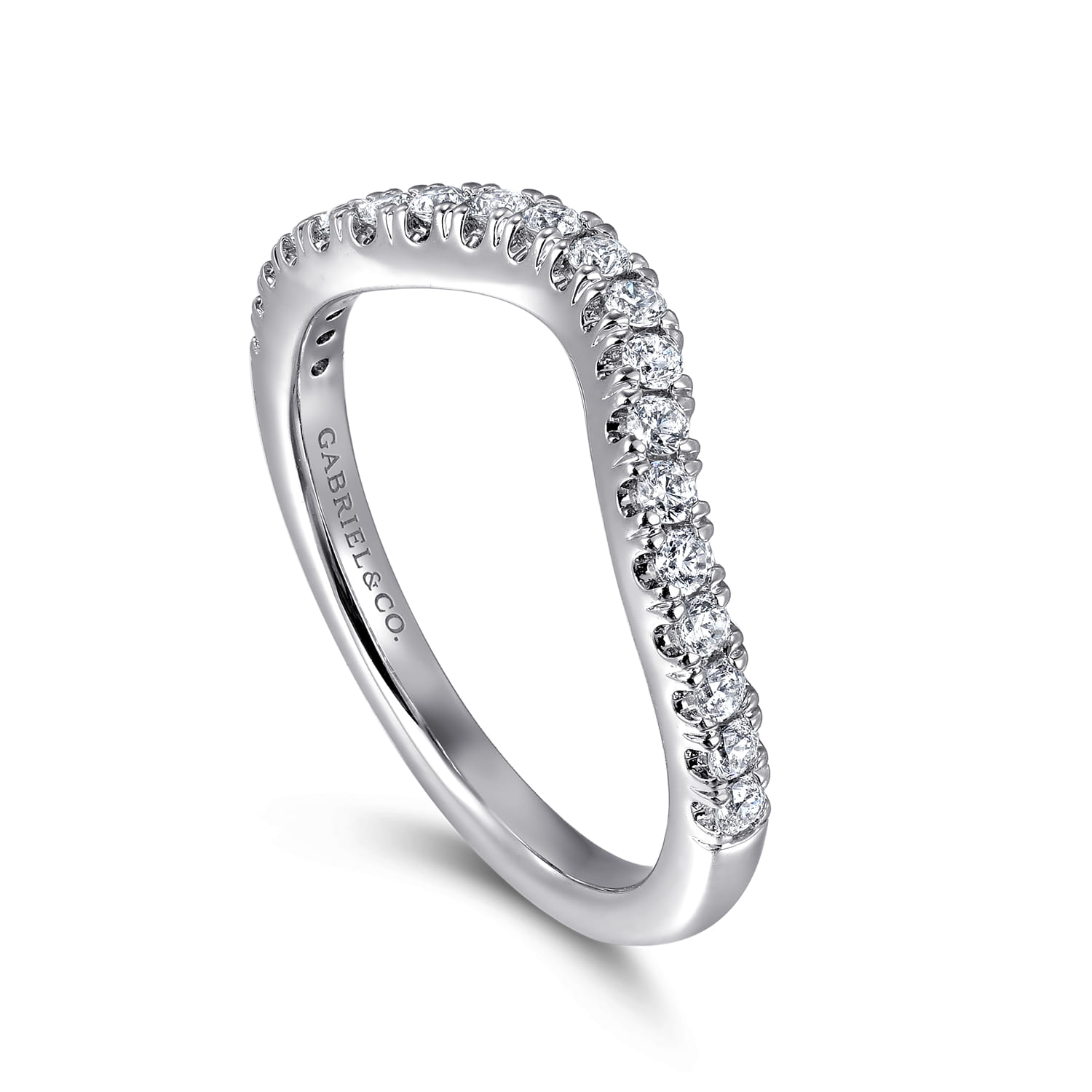 14K White Gold Diamond Matching Wedding Band - 0.34 ct - Shot 3