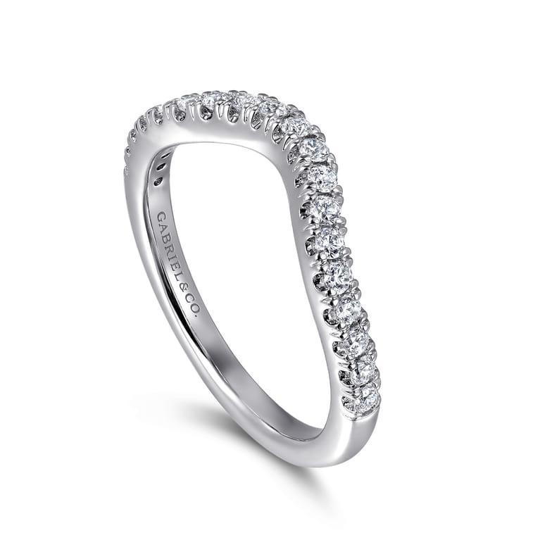 14K White Gold Diamond Matching Wedding Band - 0.34 ct - Shot 3