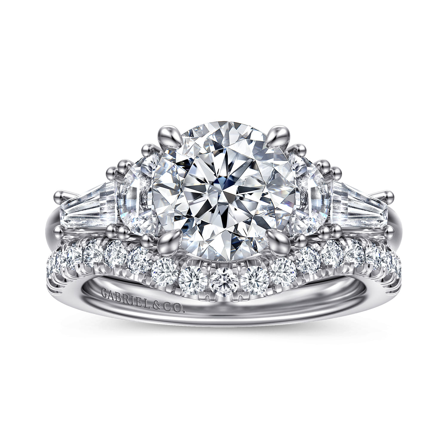 14K White Gold Diamond Matching Wedding Band - 0.34 ct - Shot 4
