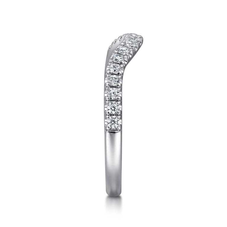 14K White Gold Diamond Matching Wedding Band - 0.34 ct - Shot 5