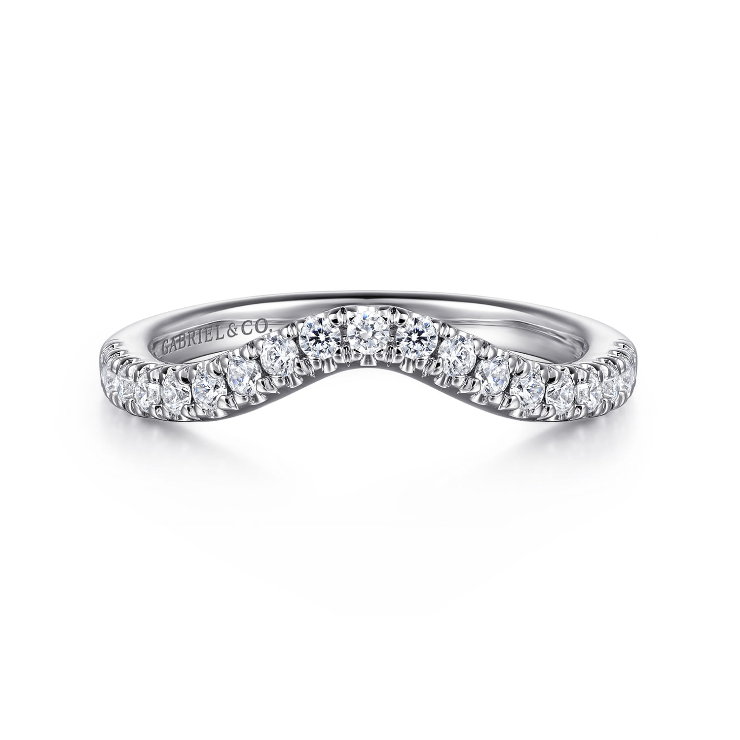 14K White Gold Diamond Matching Wedding Band - 0.34 ct - Shot 1