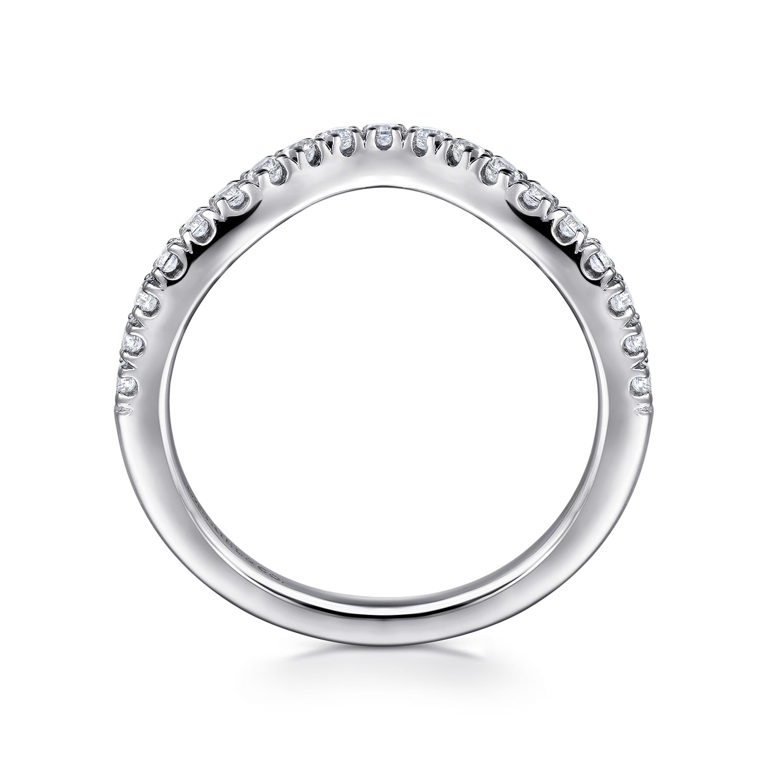 14K White Gold Diamond Matching Wedding Band - 0.34 ct - Shot 2