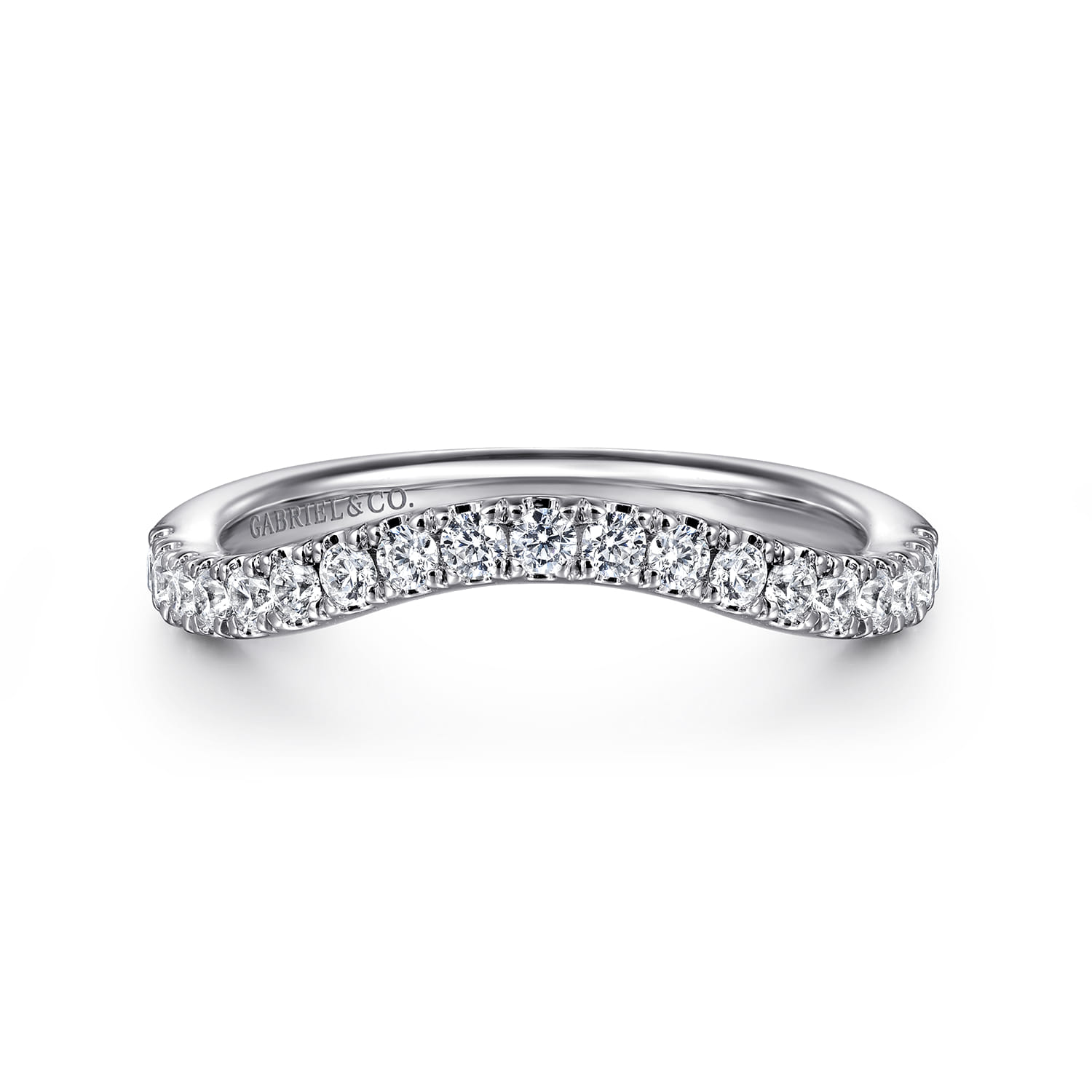14K White Gold Diamond Matching Wedding Band - 0.34 ct - Shot 1