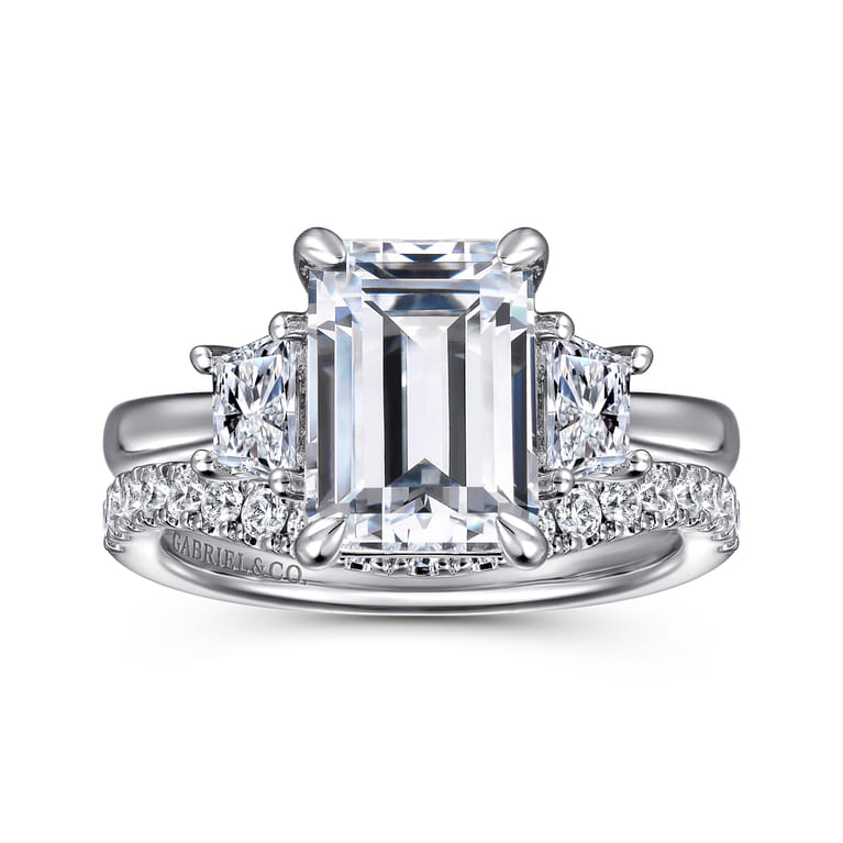 14K White Gold Diamond Matching Wedding Band - 0.34 ct - Shot 4