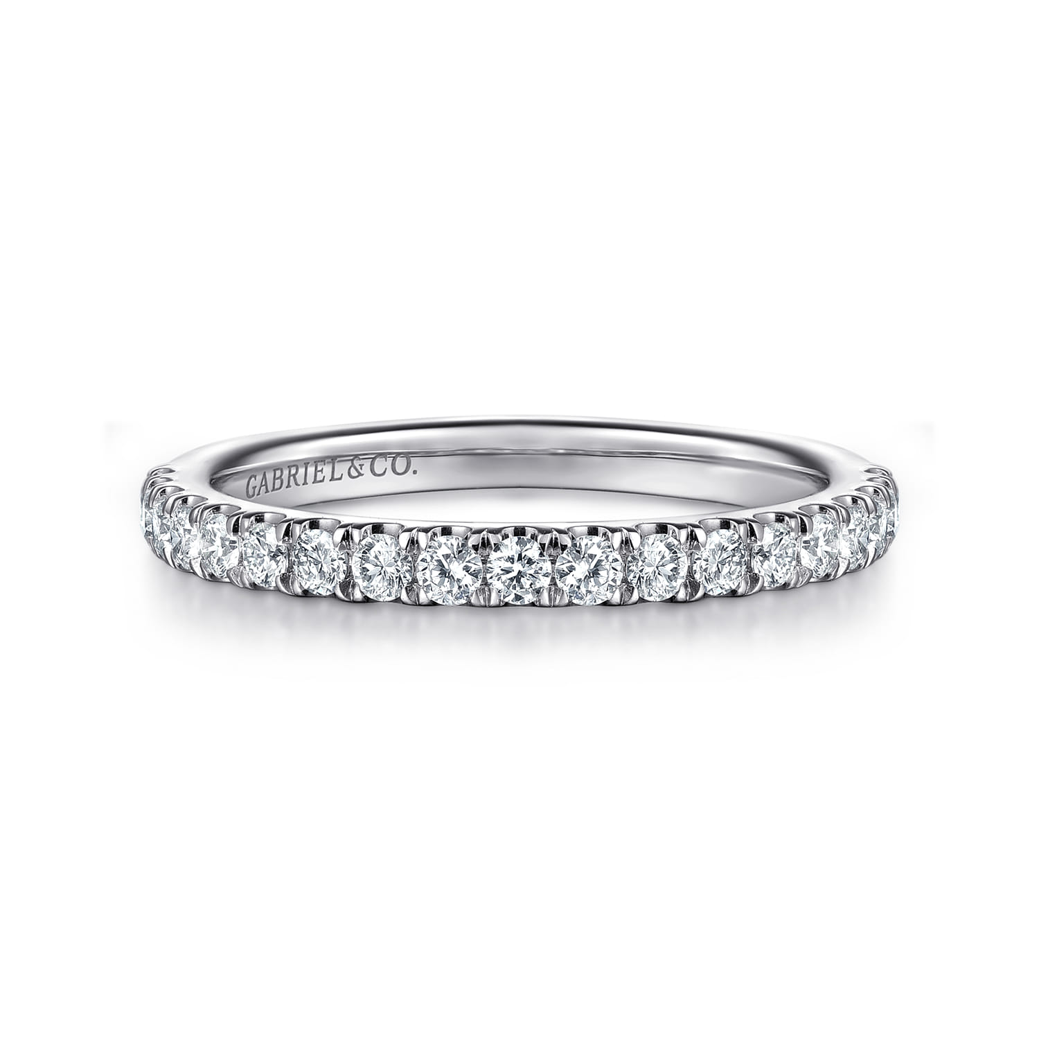 14K White Gold Diamond Matching Wedding Band - 0.34 ct - Shot 1