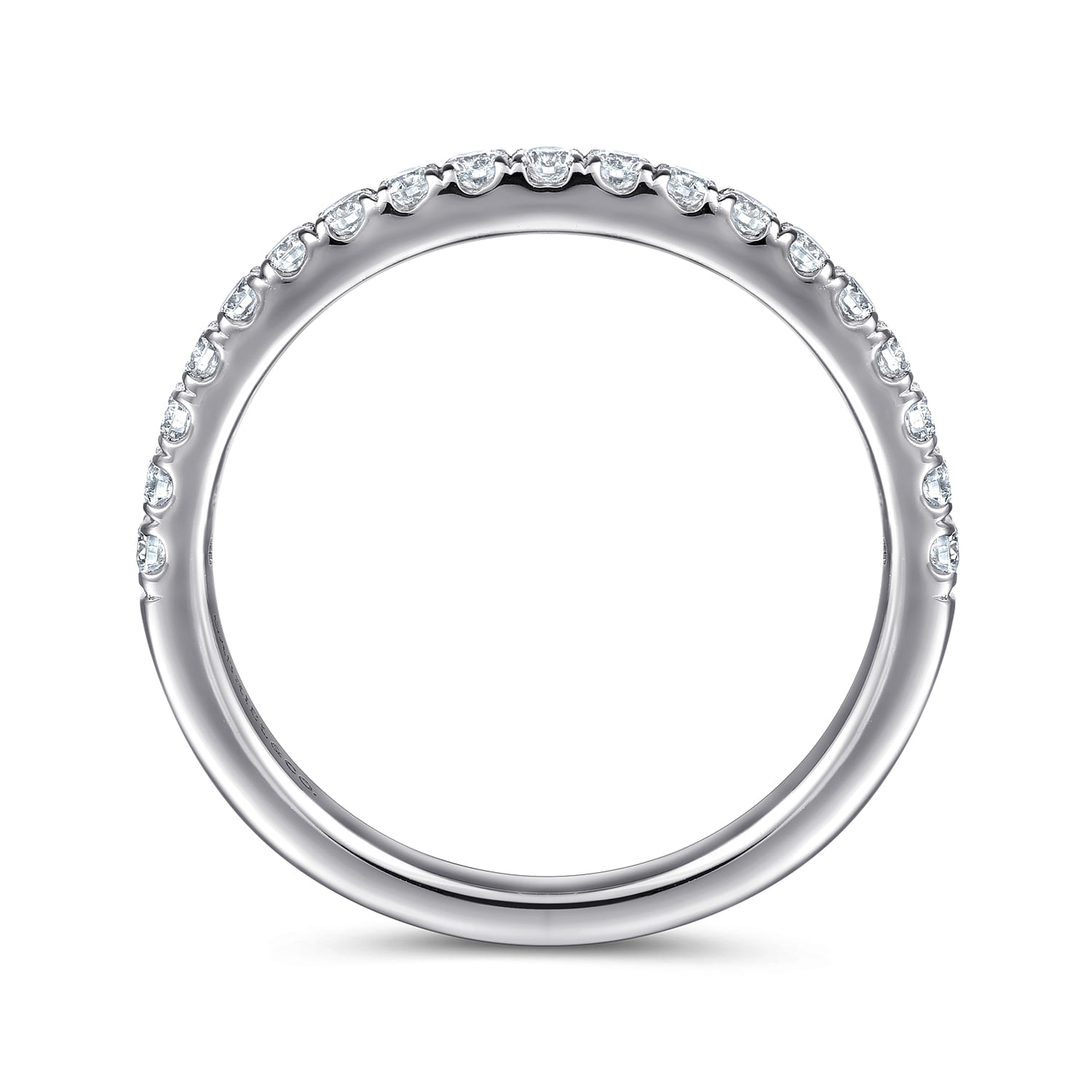 14K White Gold Diamond Matching Wedding Band - 0.34 ct - Shot 2