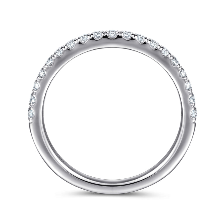 14K White Gold Diamond Matching Wedding Band - 0.34 ct - Shot 2