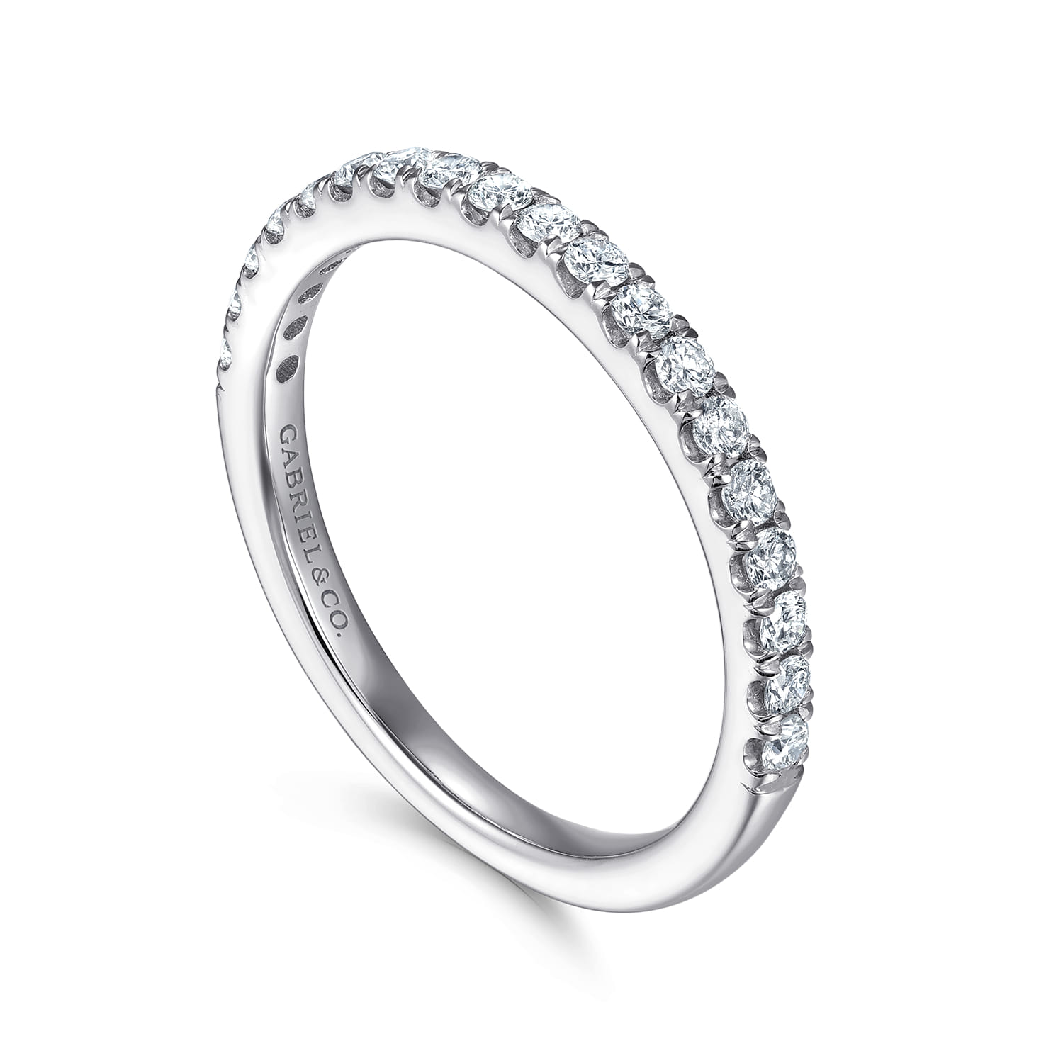 14K White Gold Diamond Matching Wedding Band - 0.34 ct - Shot 3