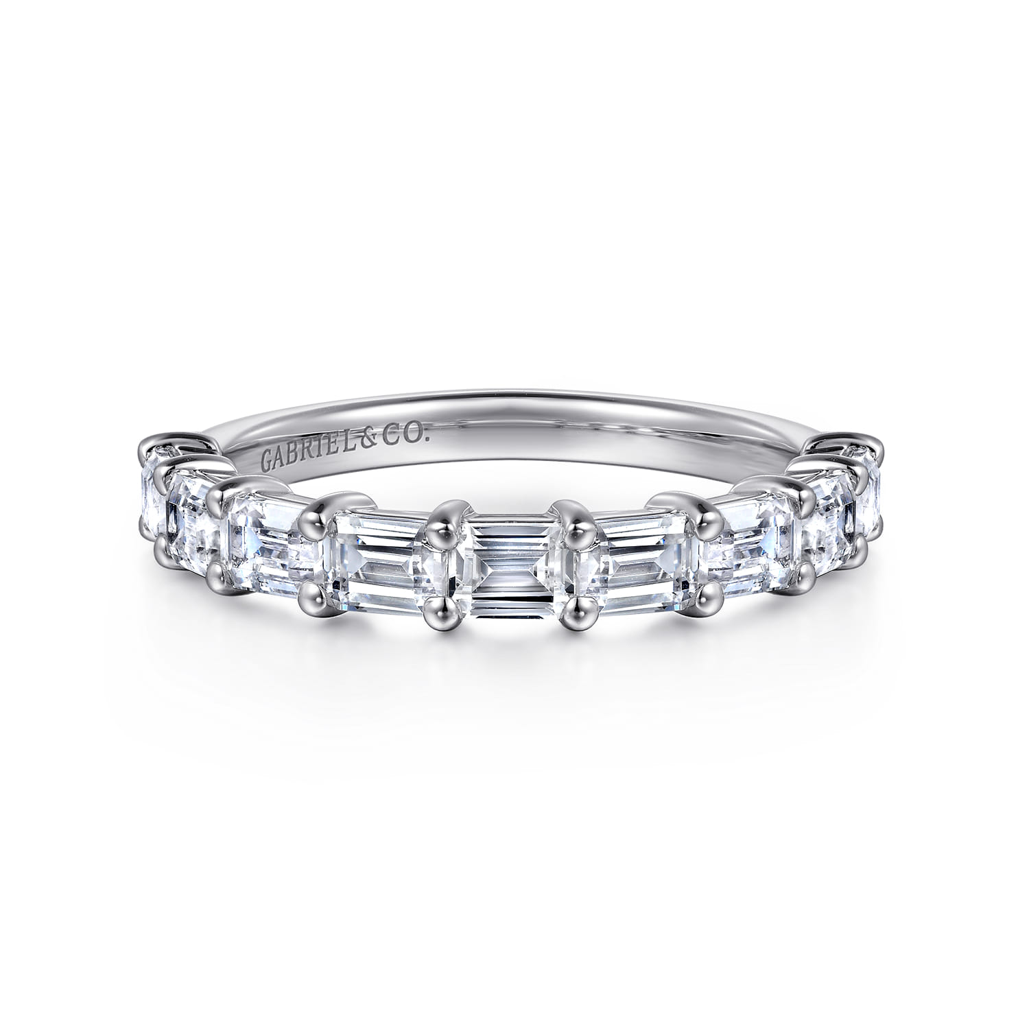 14K White Gold Diamond Matching Wedding Band - 1.35 ct - Shot 1