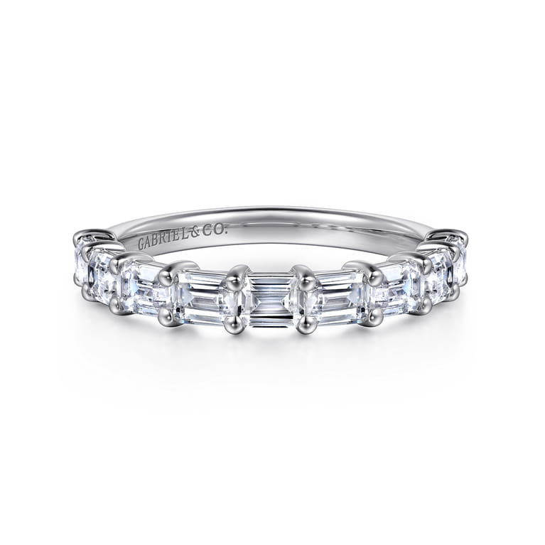 14K White Gold Diamond Matching Wedding Band - 1.35 ct - Shot 1