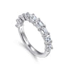 14K White Gold Diamond Matching Wedding Band - 1.35 ct