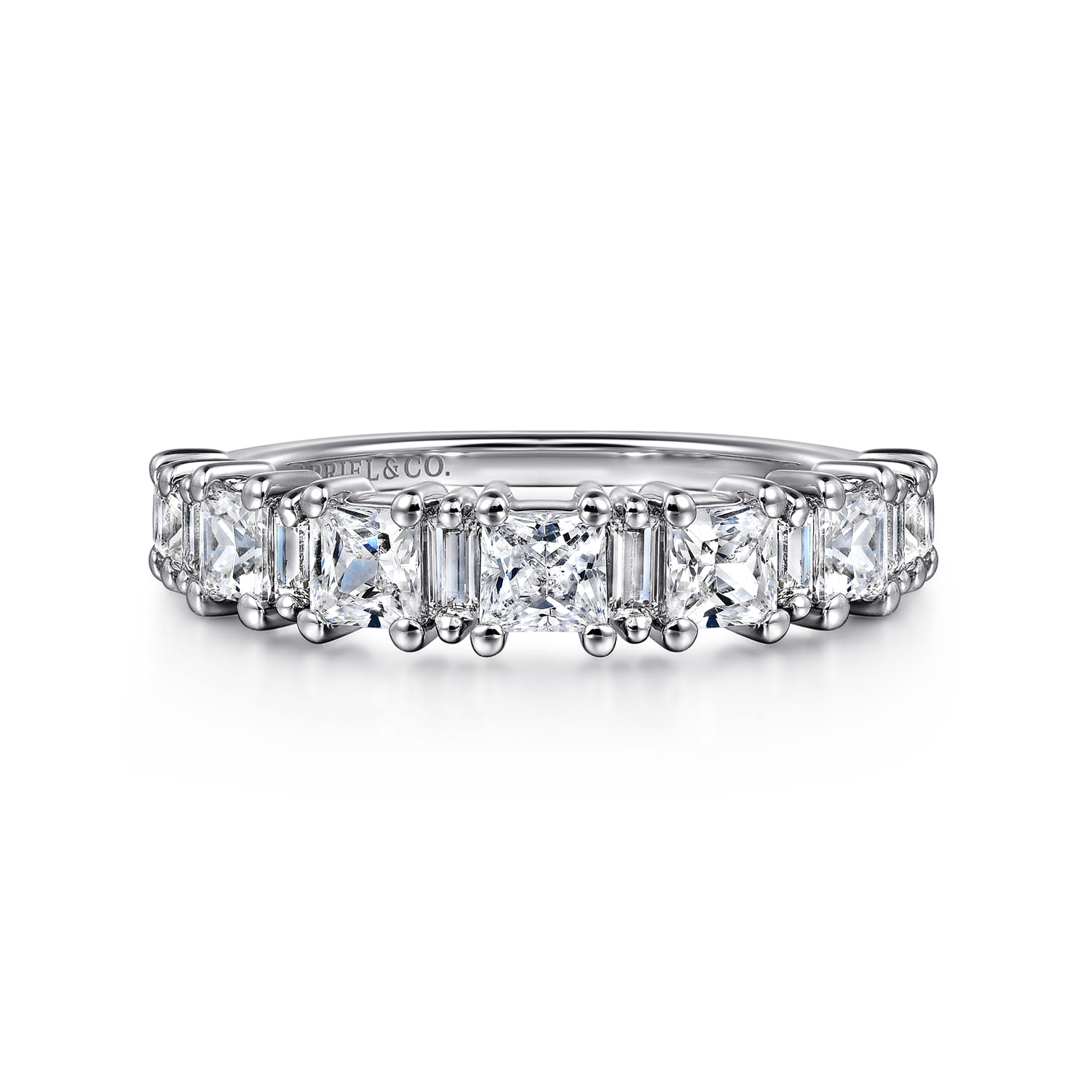 14K White Gold Diamond Matching Wedding Band - 1.48 ct - Shot 1