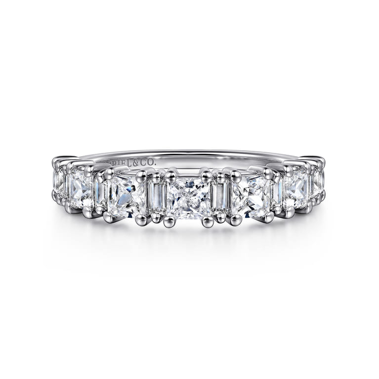 14K White Gold Diamond Matching Wedding Band - 1.48 ct - Shot 1