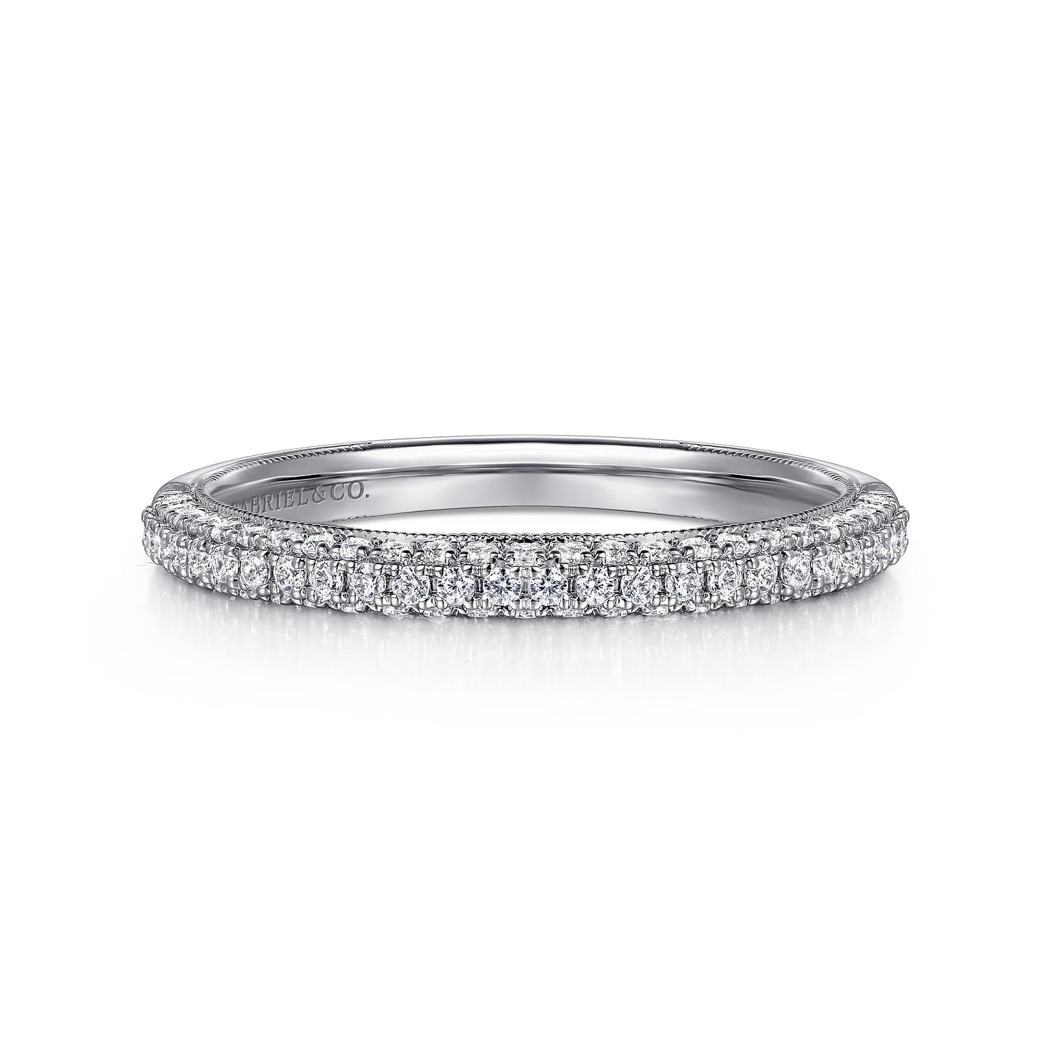 14K White Gold Diamond Matching Wedding Band - 0.37 ct - Shot 1