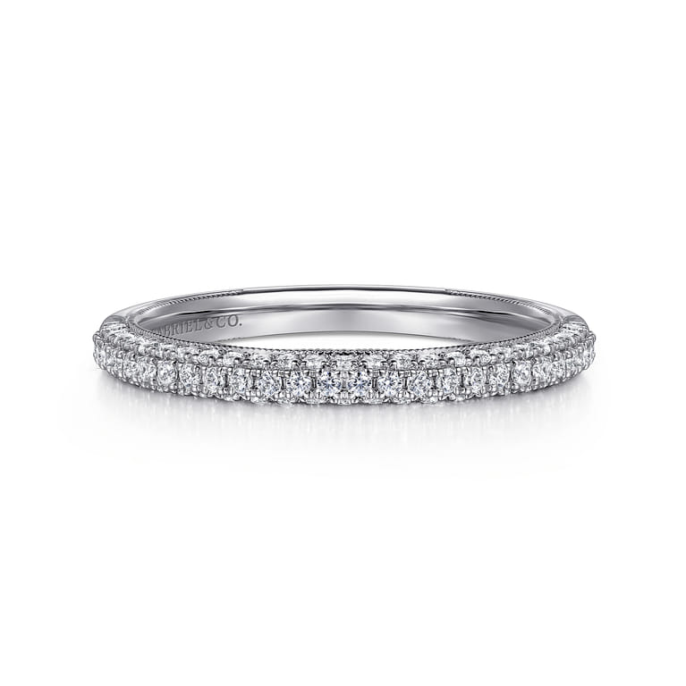 14K White Gold Diamond Matching Wedding Band - 0.37 ct - Shot 1