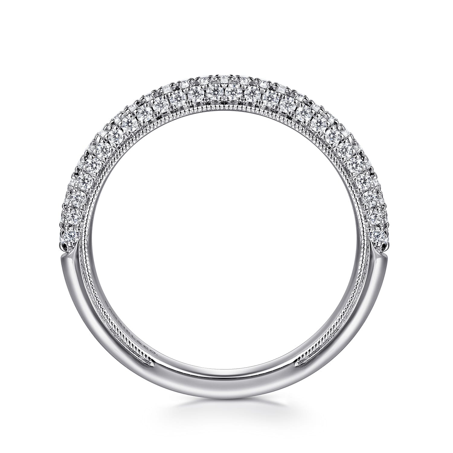 14K White Gold Diamond Matching Wedding Band - 0.37 ct - Shot 2