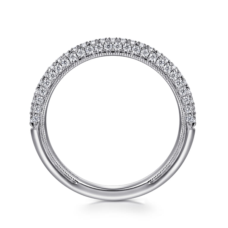 14K White Gold Diamond Matching Wedding Band - 0.37 ct - Shot 2