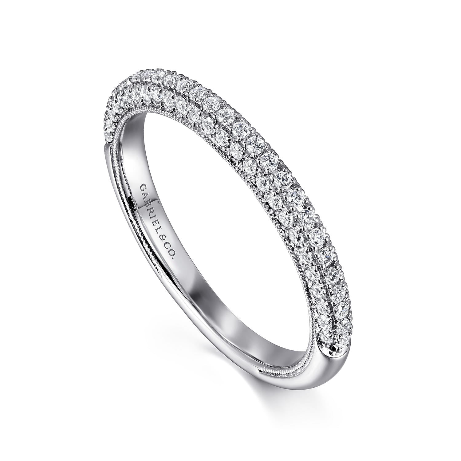 14K White Gold Diamond Matching Wedding Band - 0.37 ct - Shot 3