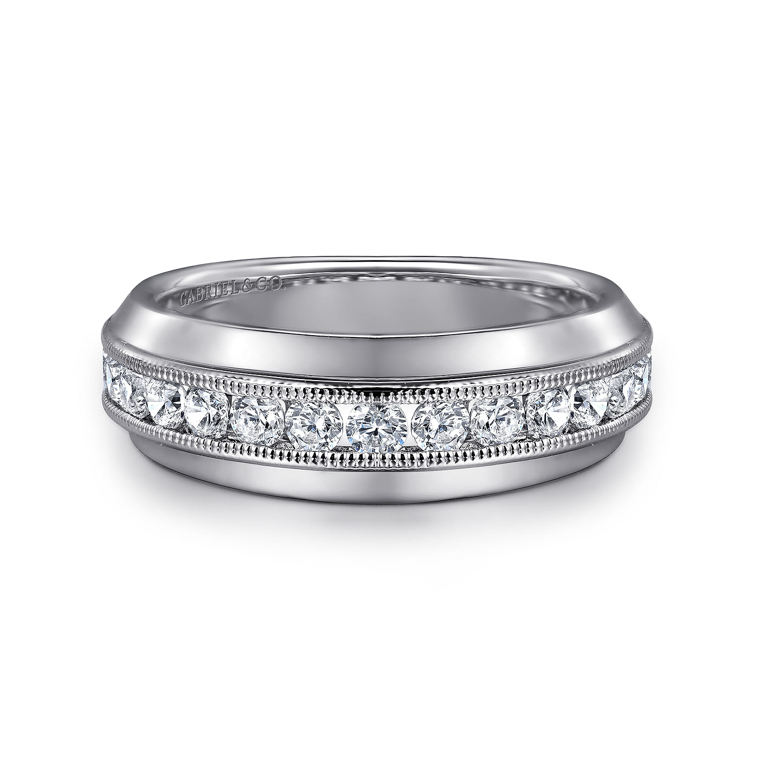 14K White Gold Diamond Matching Wedding Band - 0.5 ct - Shot 1