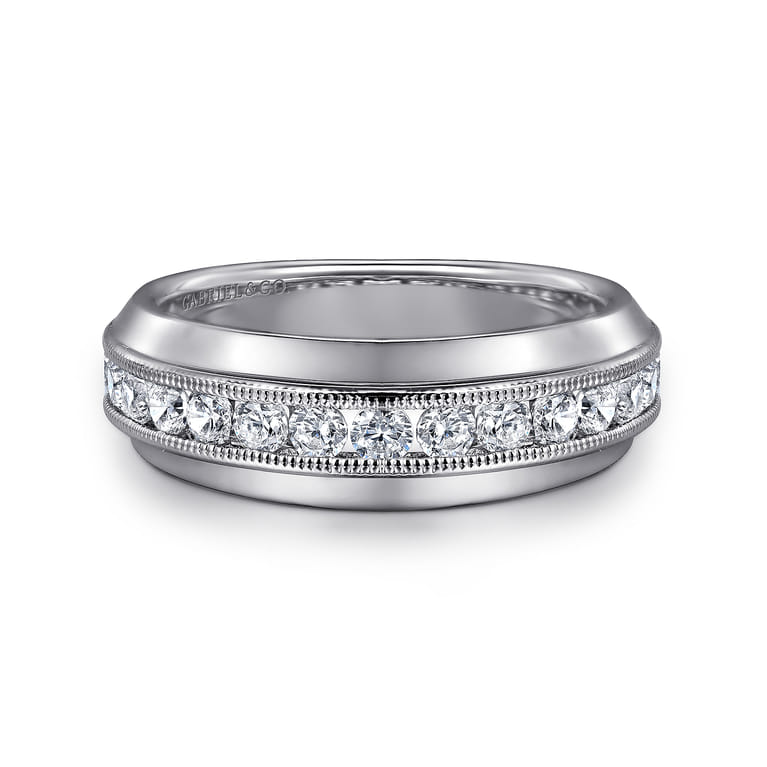 14K White Gold Diamond Matching Wedding Band - 0.5 ct - Shot 1