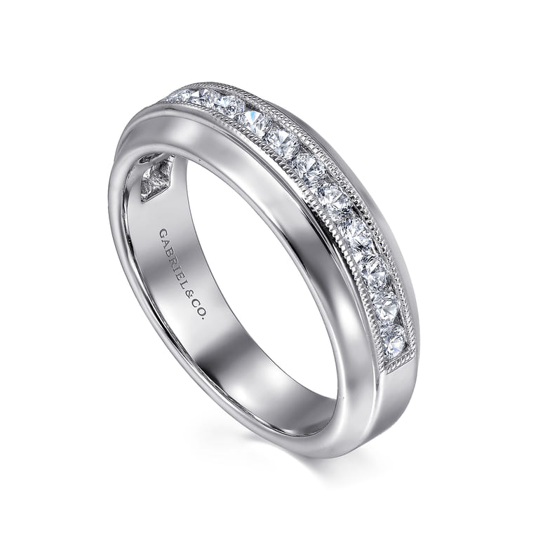 14K White Gold Diamond Matching Wedding Band - 0.5 ct - Shot 3