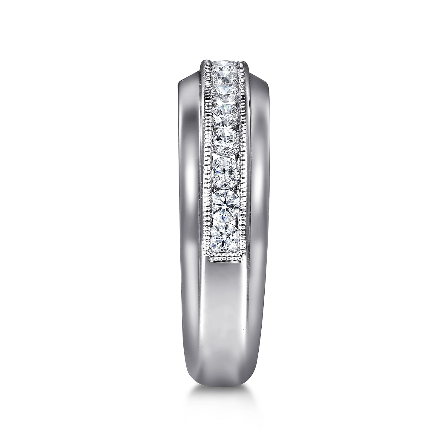 14K White Gold Diamond Matching Wedding Band - 0.5 ct - Shot 5