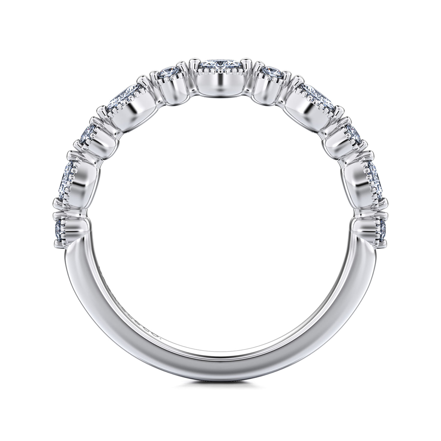 14K White Gold Diamond Matching Wedding Band - 0.24 ct - Shot 2