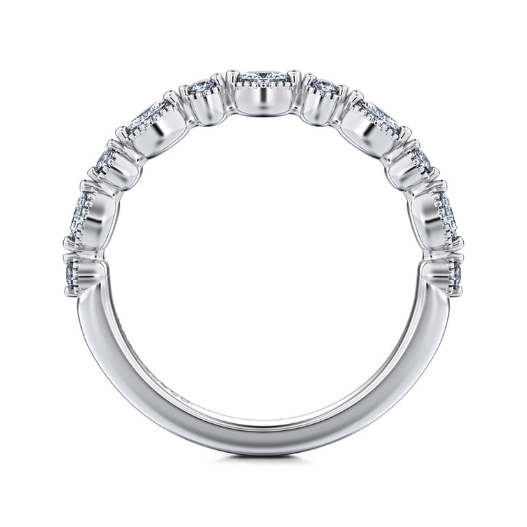 14K White Gold Diamond Matching Wedding Band - 0.24 ct - Shot 2