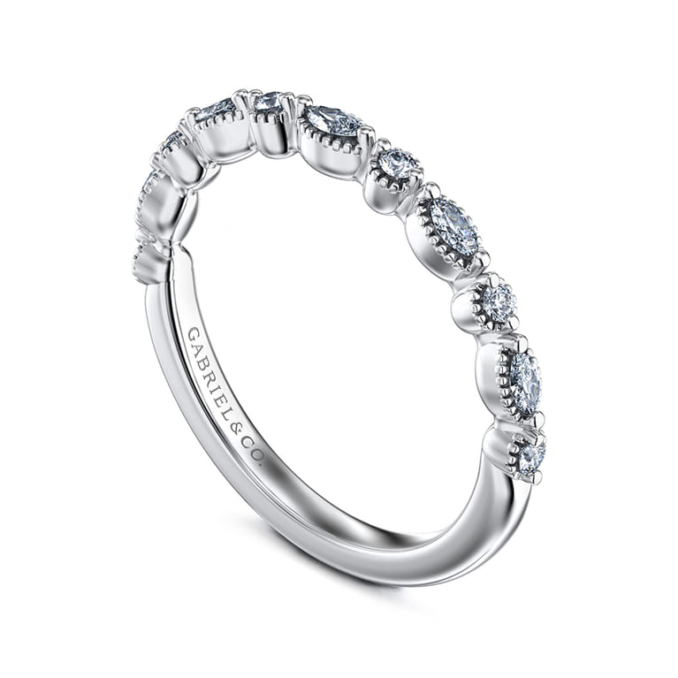 14K White Gold Diamond Matching Wedding Band - 0.24 ct - Shot 3