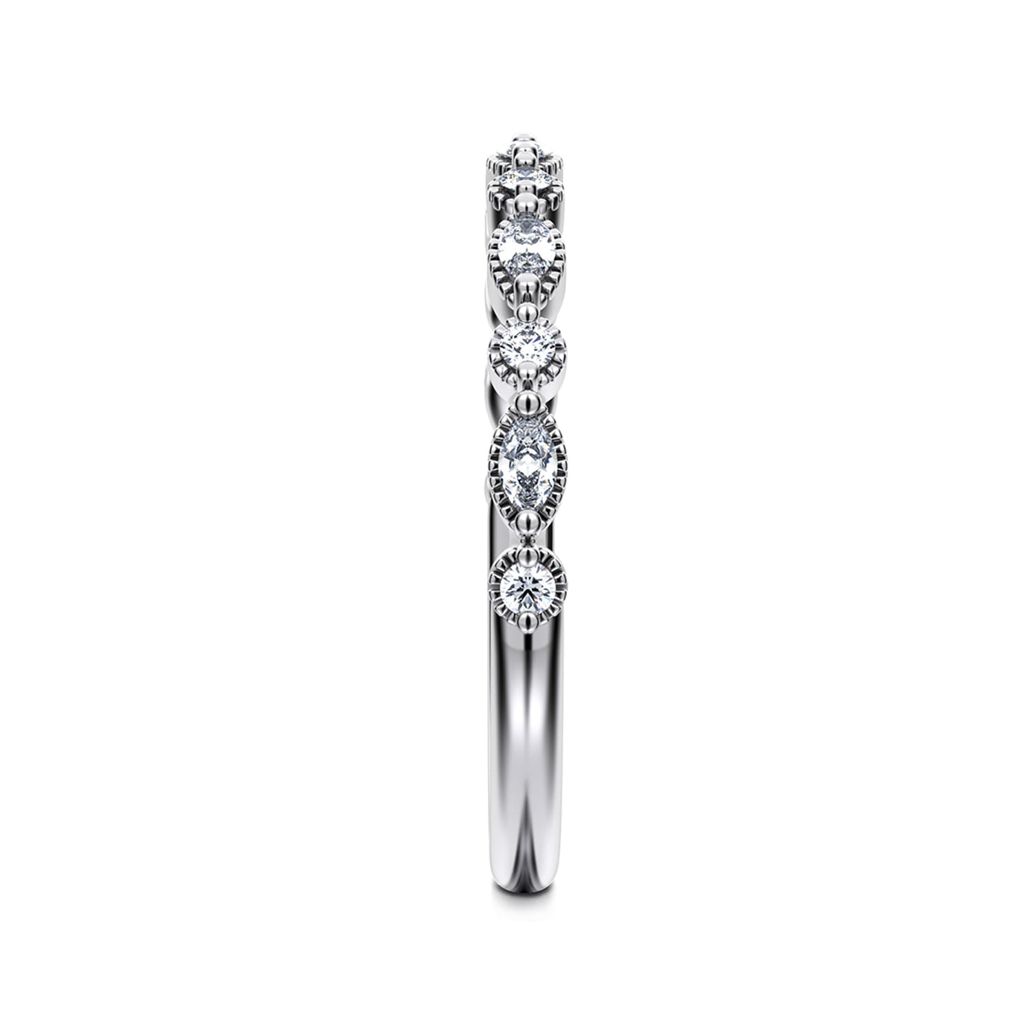 14K White Gold Diamond Matching Wedding Band - 0.24 ct - Shot 5