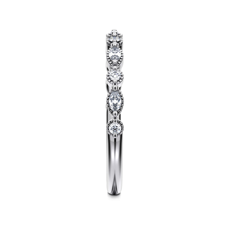 14K White Gold Diamond Matching Wedding Band - 0.24 ct - Shot 5