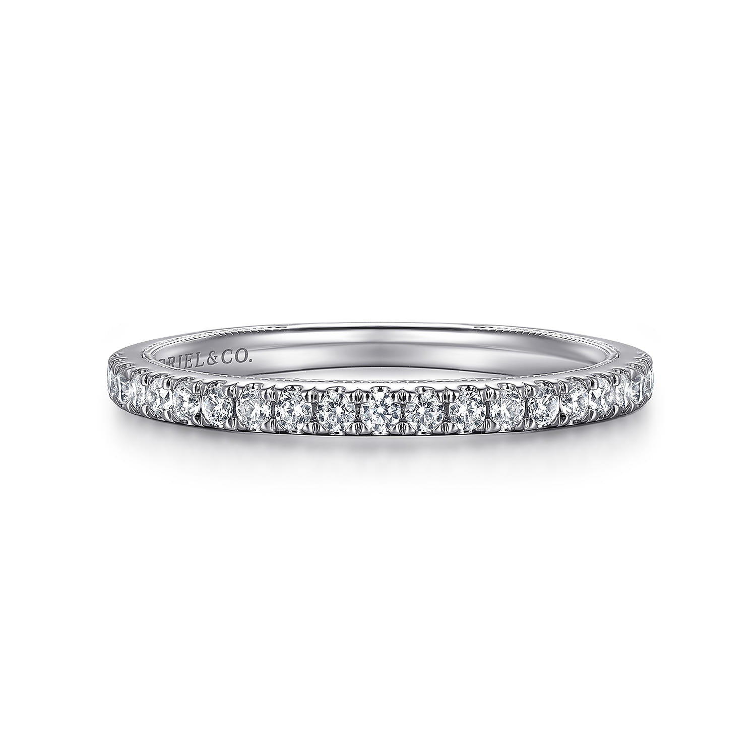 14K White Gold Diamond Matching Wedding Band - 0.24 ct - Shot 1