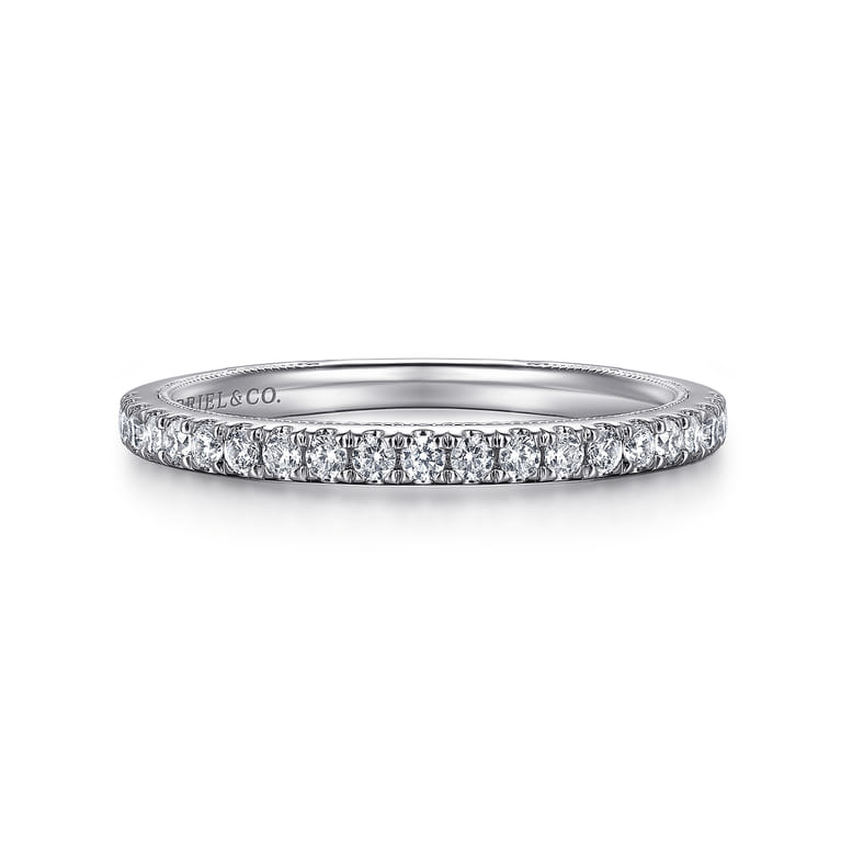 14K White Gold Diamond Matching Wedding Band - 0.24 ct - Shot 1