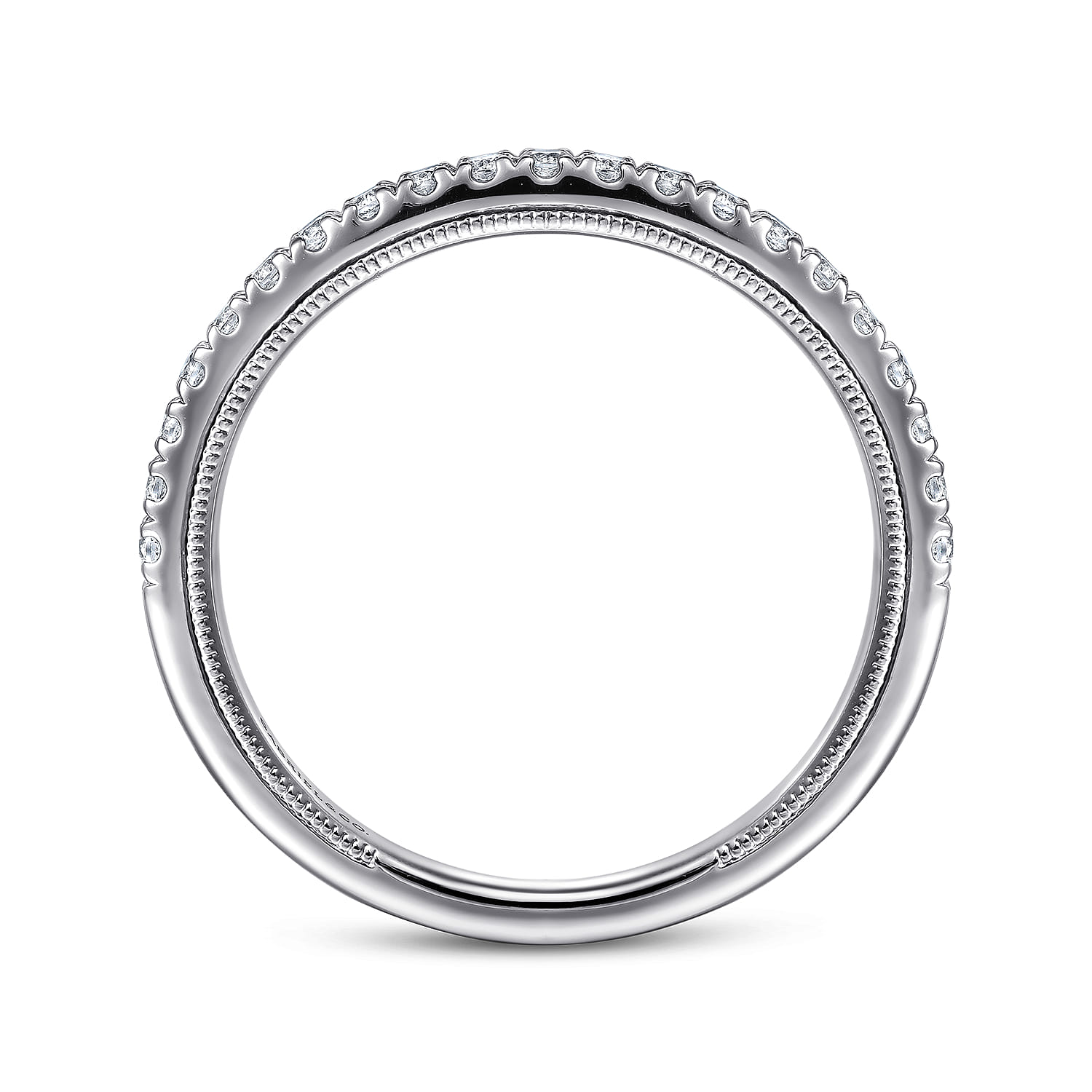 14K White Gold Diamond Matching Wedding Band - 0.24 ct - Shot 2