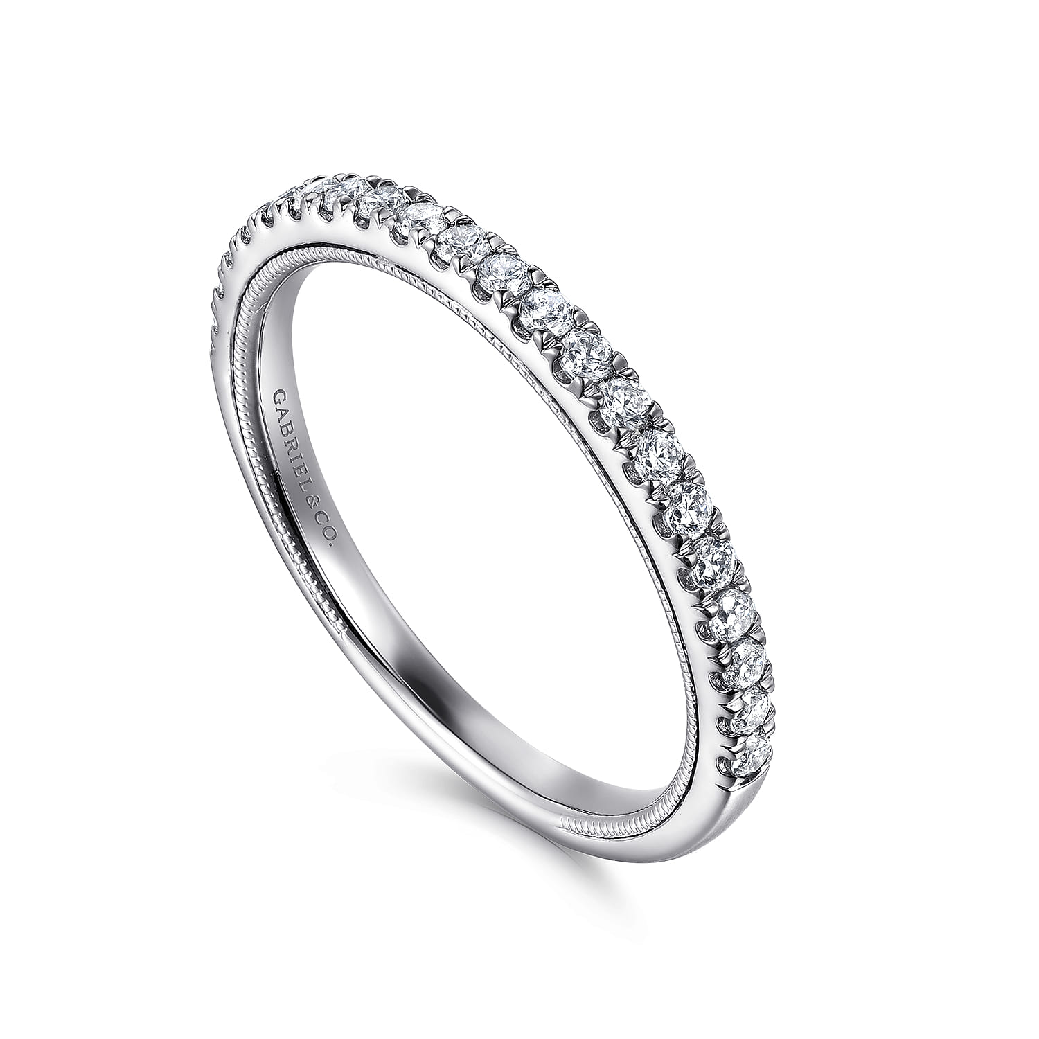 14K White Gold Diamond Matching Wedding Band - 0.24 ct - Shot 3