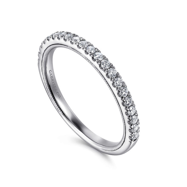 14K White Gold Diamond Matching Wedding Band - 0.24 ct - Shot 3