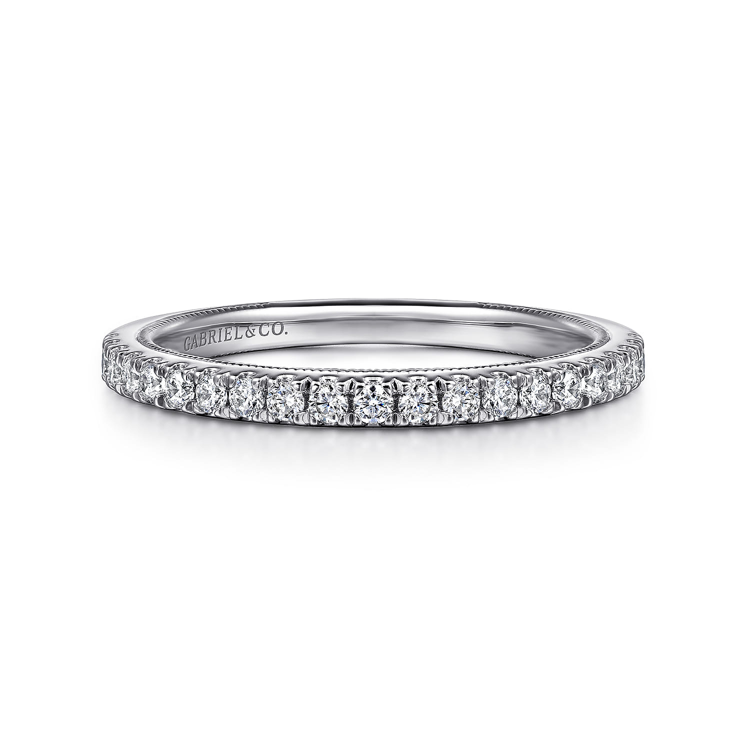 14K White Gold Diamond Matching Wedding Band - 0.24 ct - Shot 1