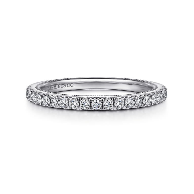 14K White Gold Diamond Matching Wedding Band - 0.24 ct - Shot 1