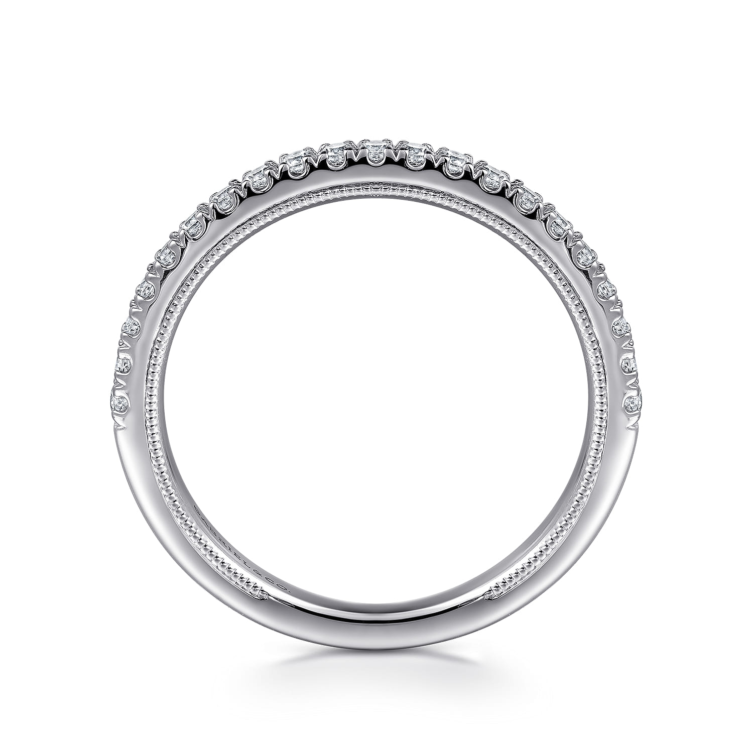 14K White Gold Diamond Matching Wedding Band - 0.24 ct - Shot 2