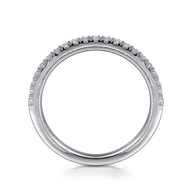 14K White Gold Diamond Matching Wedding Band - 0.24 ct - Shot 2
