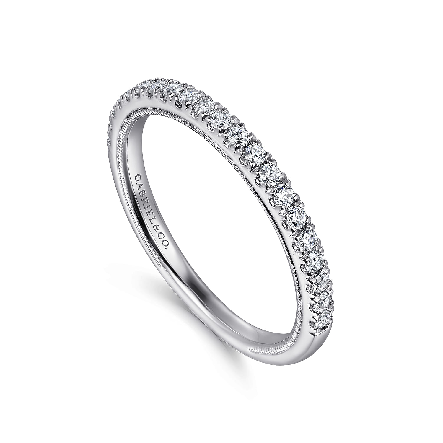 14K White Gold Diamond Matching Wedding Band - 0.24 ct - Shot 3
