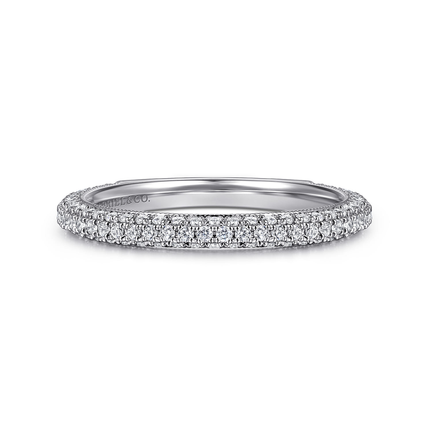 14K White Gold Diamond Matching Wedding Band - 0.52 ct - Shot 1