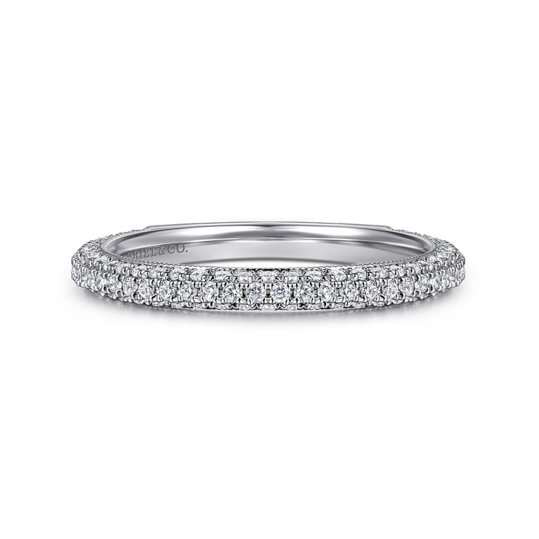 14K White Gold Diamond Matching Wedding Band - 0.52 ct - Shot 1