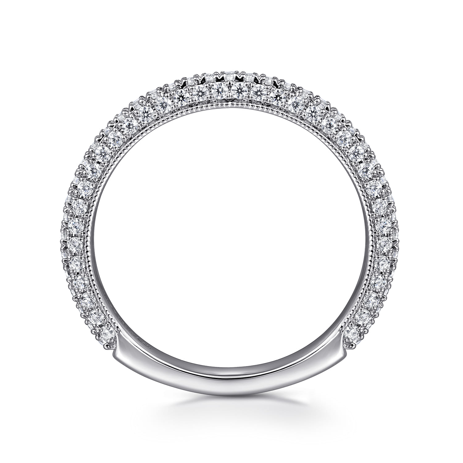 14K White Gold Diamond Matching Wedding Band - 0.52 ct - Shot 2