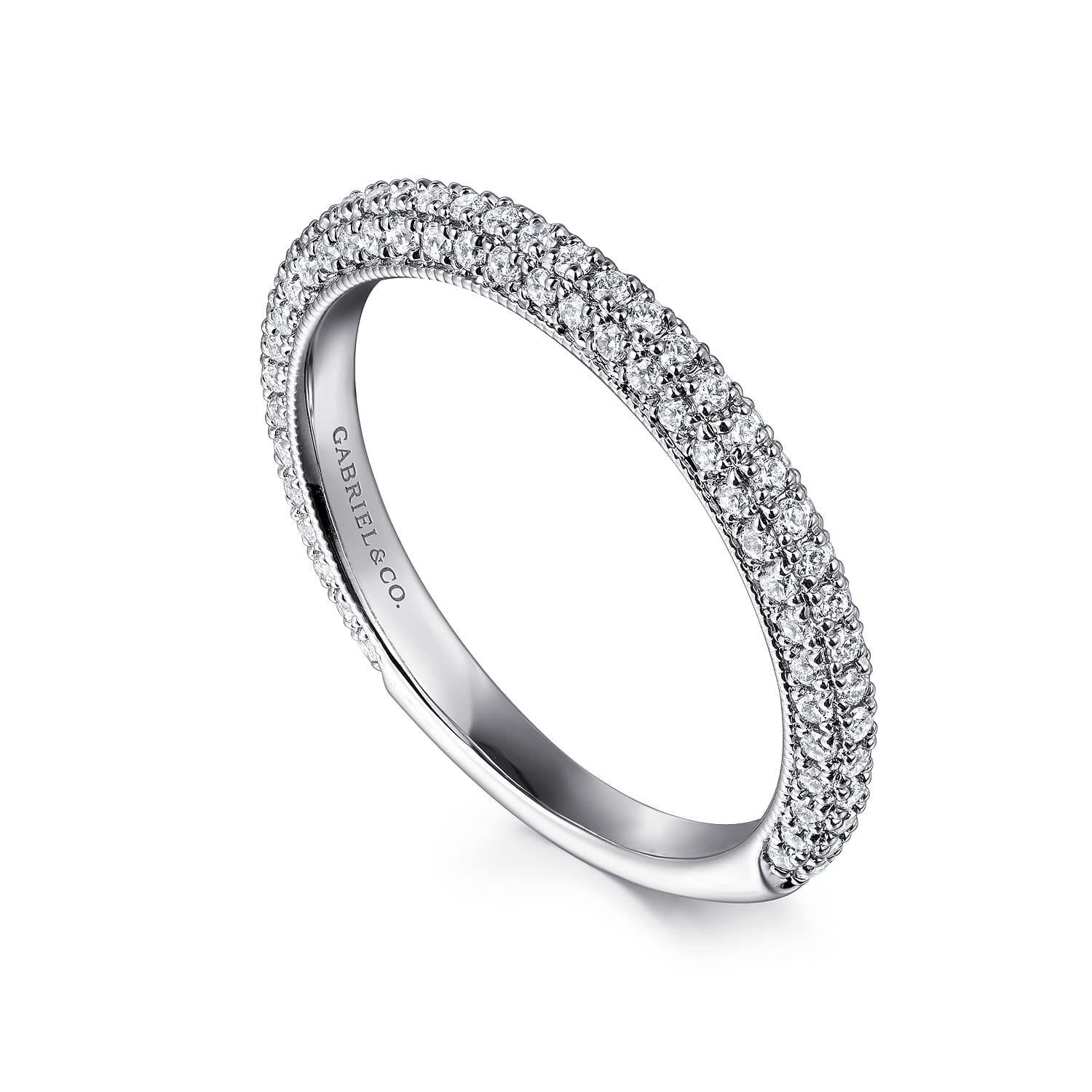14K White Gold Diamond Matching Wedding Band - 0.52 ct - Shot 3