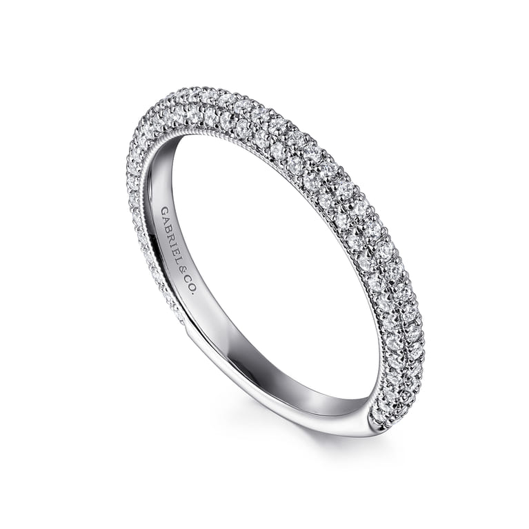 14K White Gold Diamond Matching Wedding Band - 0.52 ct - Shot 3
