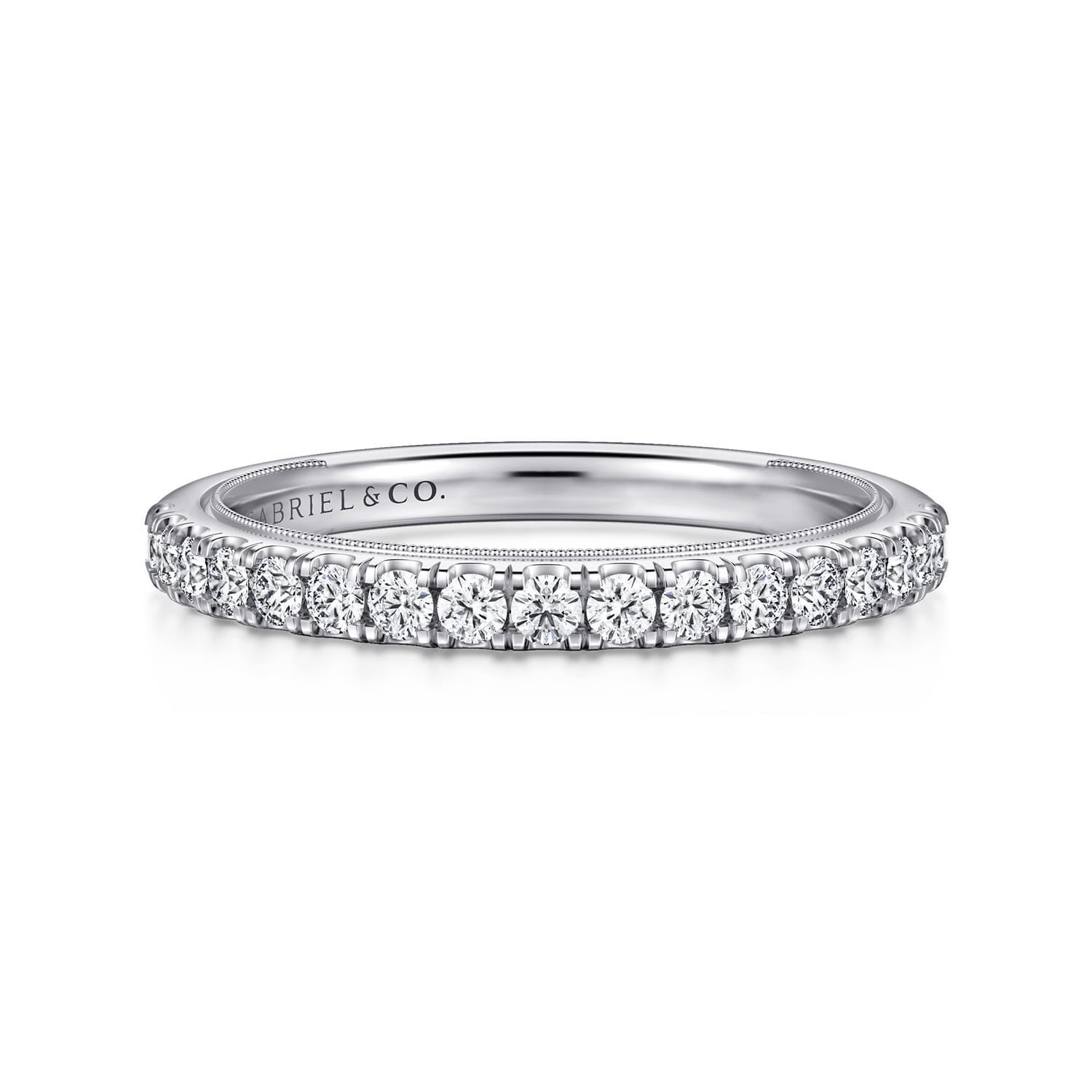 14K White Gold Diamond Matching Wedding Band - 0.35 ct - Shot 1